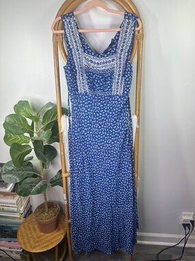 Polo Ralph Lauren Blue Floral Maxi Dress sz 4